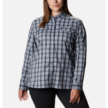 Columbia Overhemd Dames, Silver Ridge Lite Plaid Long Sleeve Plus Size Grijs, 16MTQDJXO